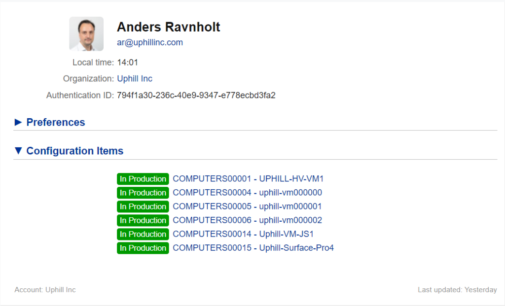 User to device mapping in 4me